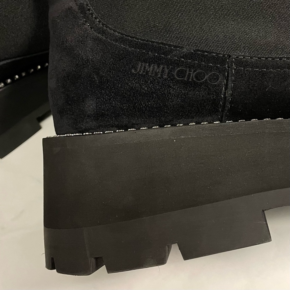 Jimmy Choo Clayton Crystal Embellished Suede Boots - Picture 8 of 10
